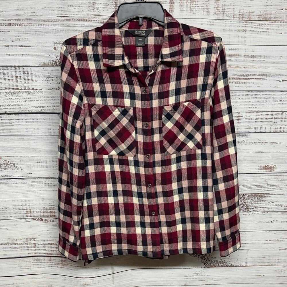 Outdoor Research Women's Feedback Flannel Twill Shirt Med Red